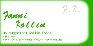 fanni kollin business card
